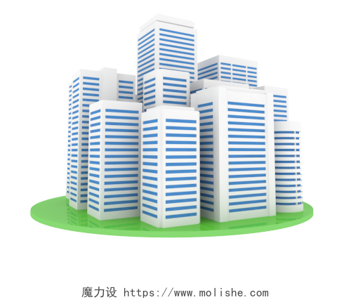 高楼立体房屋建筑模型矢量元素下载